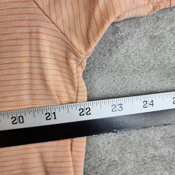 Mens TravisMathew Polo Shirt Orange Striped short sleeve Size L - Picture 11 of 13